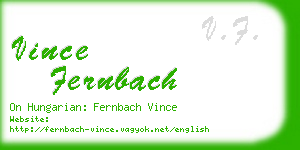 vince fernbach business card